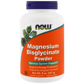 Now Foods, Magnesium Bisglycinaat Poeder, 227 gram zuivere chelaat,  voor vegetariërs en veganisten