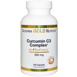 California Gold, Curcumine C3 Complex met bioperrine, 500 mg, 120 vegetarische capsules