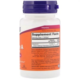 Now Foods, Vitamine A 10.000 IE, 100 softgels