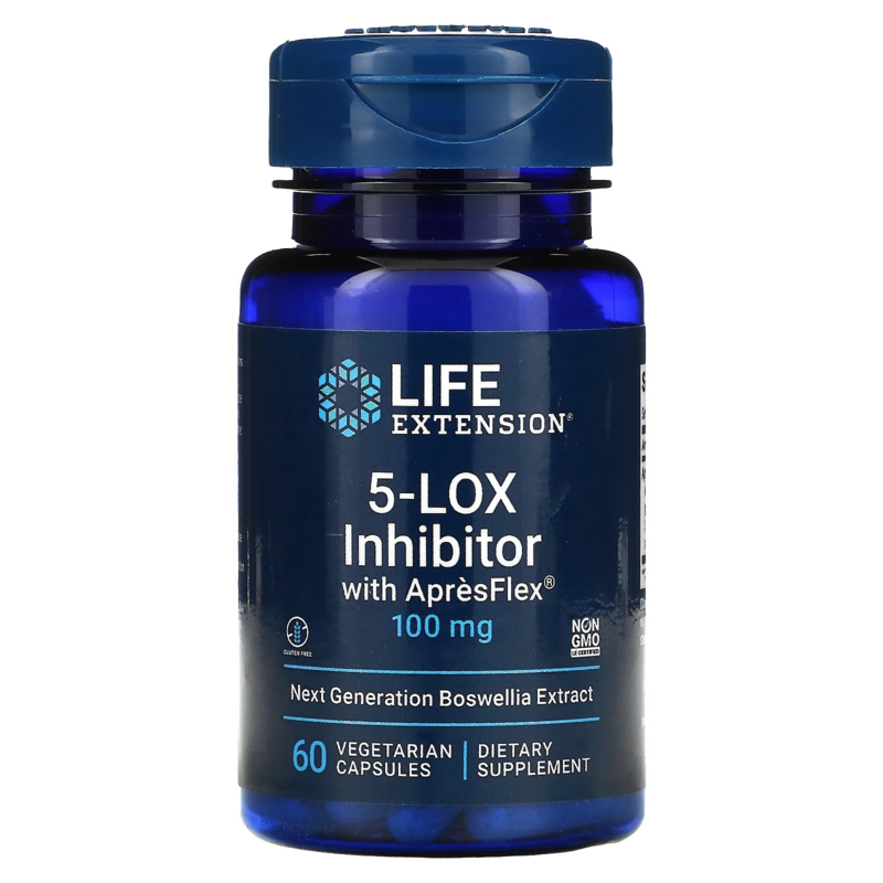 Life Extension, Boswellia Extract, 5-LOX Inhibitor with ApresFlex, 100 mg, Boswellia met AKBA, 60 vegetarische capsules