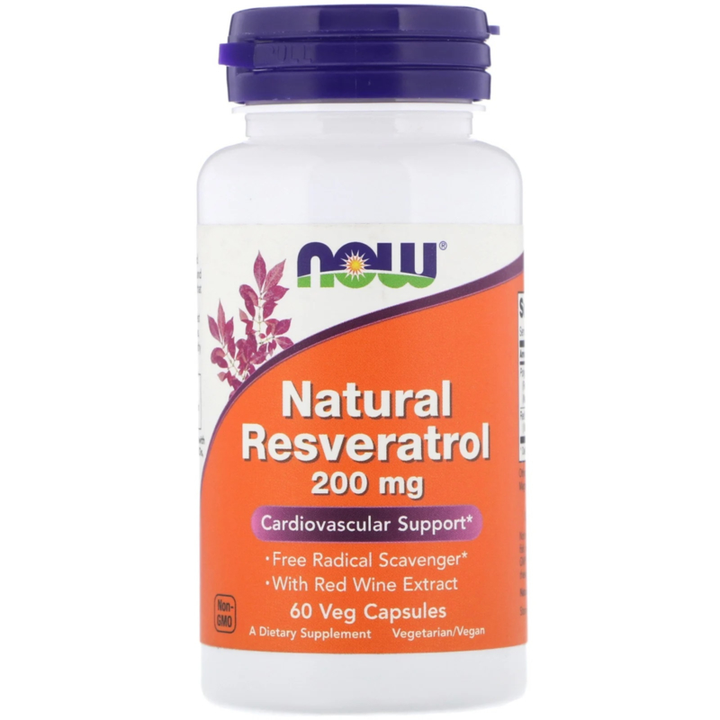 Now Foods, Natural Resveratrol, 200 mg, 60 vegetarische capsules