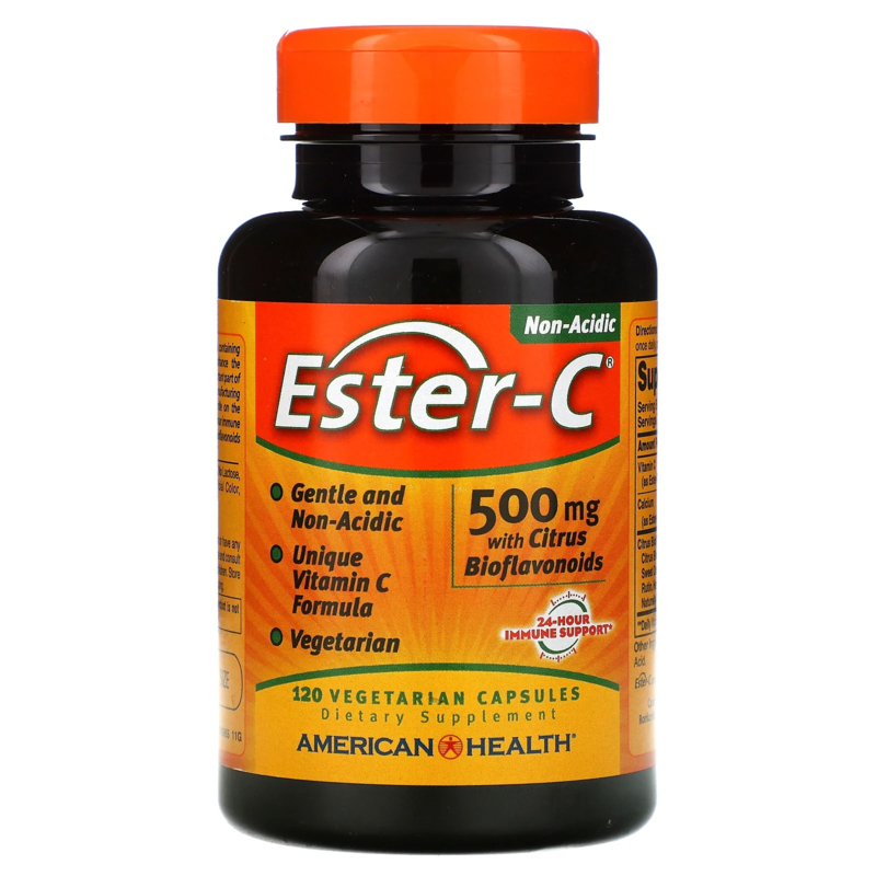American Health, Ester-C 500 mg met 200 mg citrus bioflavonoïden, 120 vegetarische capsules