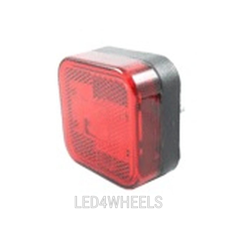 Led markerings lamp vierkant rood met e keur LED Led4wheels