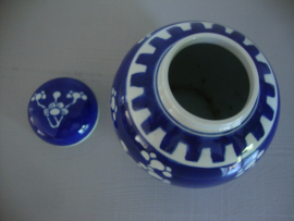 Gemberpotje met bloesemdecor - blauw wit - VERKOCHT