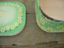 Brocante trommeltje blikje - VERKOCHT