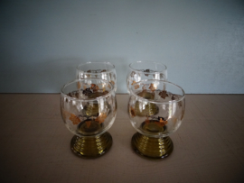 Roemer wijnglazen - set van 4 - met gouden druiven