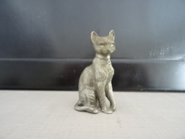 Tinnen beeldje poes - kat - letterbakfiguurtje - VERKOCHT