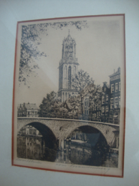 Oude prent - Dom Utrecht - VERKOCHT