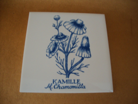 Tegel blauw/wit Kamille - VERKOCHT