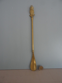 Lange schoenlepel - uil - koper of messing - VERKOCHT