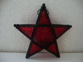 Kerstster rood - glas in lood - VERKOCHT