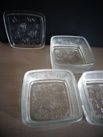Set schaaltjes - glas - Scandinavisch - stapelbaar - vintage