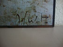 Vintage - brocante - prent op hardboard - VERKOCHT