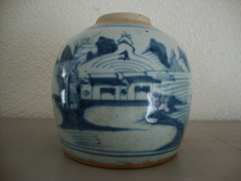 Grote gemberpot - blauw wit - VERKOCHT
