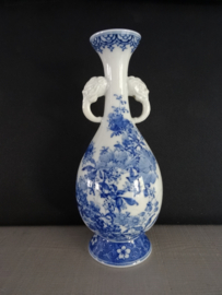 Vaasje blauw / wit - olifanten als oor - VERKOCHT