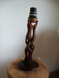 Vintage tafellamp - hout - VERKOCHT