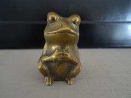 Beeldje koperen kikker - VERKOCHT