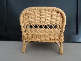 Vintage bankje - rotan - miniatuur - VERKOCHT