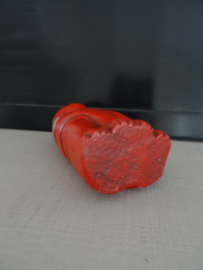 Beeldje poes - kat - rood - hout - VERKOCHT