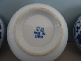 Rijstkommen - Chinees - blauw/wit - bloemenrand - VERKOCHT