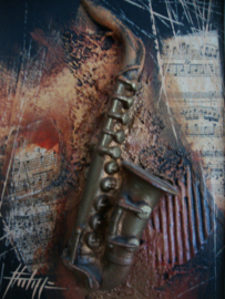 3D schilderijtje saxofoon - VERKOCHT