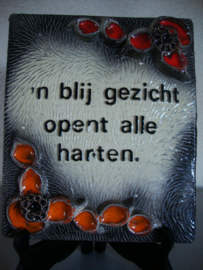 Tegel Jan van Erp - 'n Blij gezicht opent alle harten' - VERKOCHT