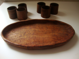 Houten eierdopjes - schaaltje - VERKOCHT