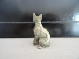 Tinnen beeldje poes - kat - letterbakfiguurtje - VERKOCHT