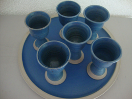 Keramiek aardewerk set - blauw - VERKOCHT