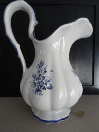 Lampetstel JL keramiek - blauw/wit  - bloemen - VERKOCHT