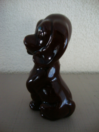 Vintage beeldje hondje - donkerbruin - VERKOCHT