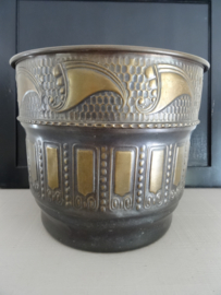 Bloempot - vintage - koper/messing - VERKOCHT
