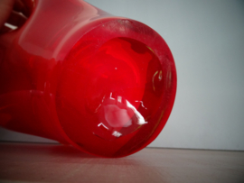 Vintage zakdoek vaas - rood - glas