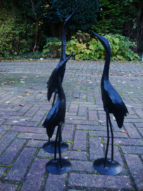 Vintage metalen vogels - kraanvogels - set van 3 - VERKOCHT