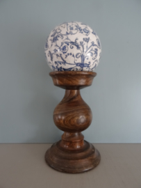 Decoratieve bol - Esschert Design - blauw/wit - VERKOCHT
