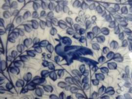 Bord - blauw/wit - vogels - VERKOCHT