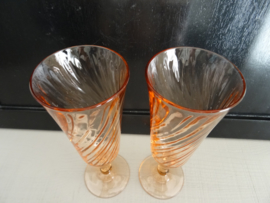 Vintage glazen - zalm -  Luminarc France - VERKOCHT