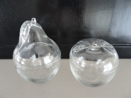 Schaaltje - dekselpotje - glas - appel - peer - VERKOCHT