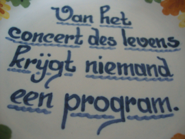 Wandbordje - Van het concert des levens. - VERKOCHT