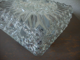 Vintage glazen plafonniere - glas - vierkant - VERKOCHT