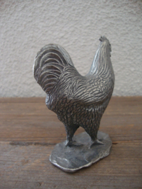 Zilverkleurige kip - beeldje - VERKOCHT