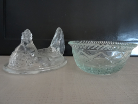 Dekselschaaltje kip - glas - VERKOCHT