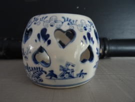 Waxinelichtjes Delfts blauw - set van 2 - Handpainted - VERKOCHT