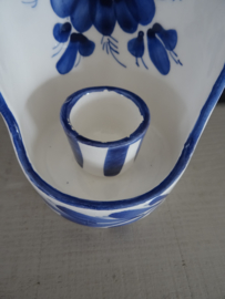 Muurkandelaar - blauw wit - keramiek - VERKOCHT