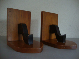 Vintage houten boekensteunen - VERKOCHT