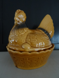 Schaal - eierschaal - kip - vintage - dekselschaal - VERKOCHT