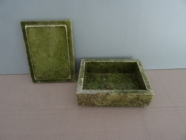 Natuurstenen doosje - groen - vintage - VERKOCHT