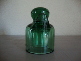 Glazen isolator - groen glas - vintage - L'electro verre - VERKOCHT