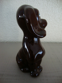 Vintage beeldje hondje - donkerbruin - VERKOCHT