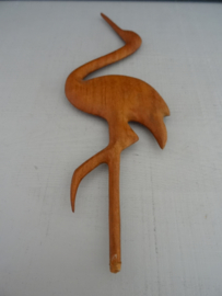 Houten vogel - kraanvogel - VERKOCHT